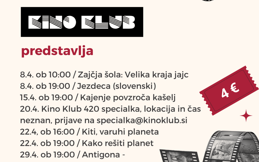 Filmske projekcije v aprilu na Bledu