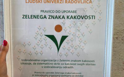 Ponovno pridobili Zeleni znak kakovosti